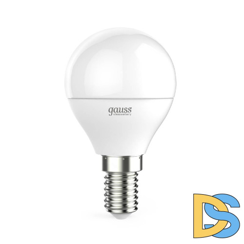 Лампа светодиодная Gauss E14 6W 3000K шар матовый 53116