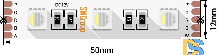 Светодиодная лента SWG SWG560-12-19.2-RGB+NW-M 009712