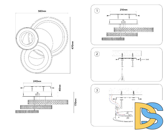 Потолочная люстра Ambrella Light Acrylica Original FA8867