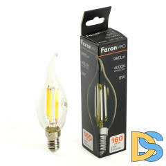 Лампа светодиодная Feron LB-1216 E14 6W 4000K 51263