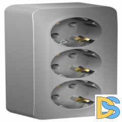 Розетка 3-я с/з без шторок 16А, 250В, изолир пластина Schneider Blanca Алюминий