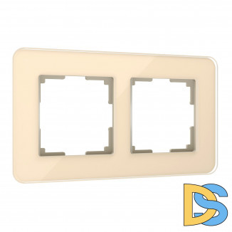 Рамка из стекла на 2 поста Elite айвори W0022443