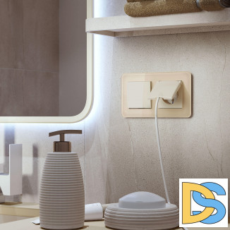 Рамка из стекла на 2 поста Elite айвори W0022443