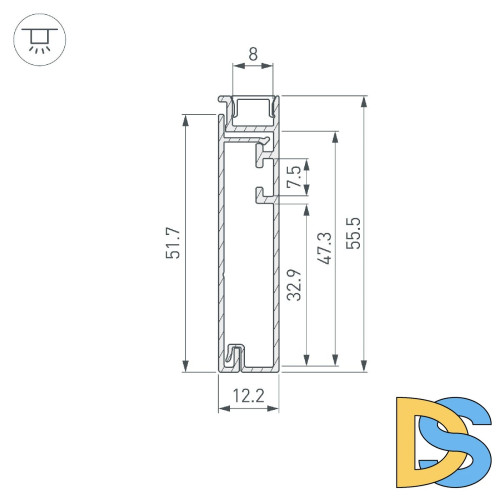 Профиль Arlight PLINTUS-H55-2000 ANOD 046389