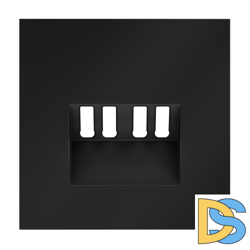 Накладка для розетки акустической 4-местной , S70 (черный матовый)