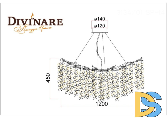 Подвесная люстра Divinare Salice 3134/01 SP-14
