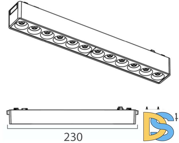 Трековый магнитный светильник Italline Kreator IT09-9010 black 3000K