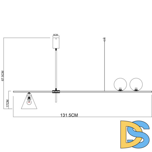 Люстра на штанге Arte Lamp Jacob A7029PL-3BK