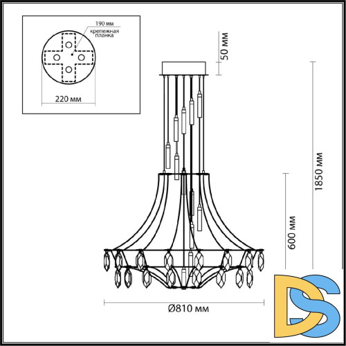 Подвесная люстра Odeon Light Flamenco 6699/51L