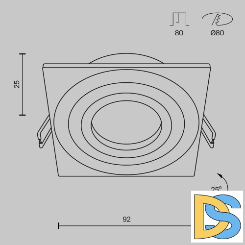 Встраиваемый светильник Maytoni Atom DL024-2-01B