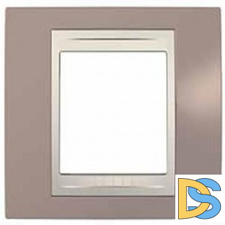 Рамка 1-ая (одинарная), Коричневый/Бежевый, серия Unica, Schneider Electric