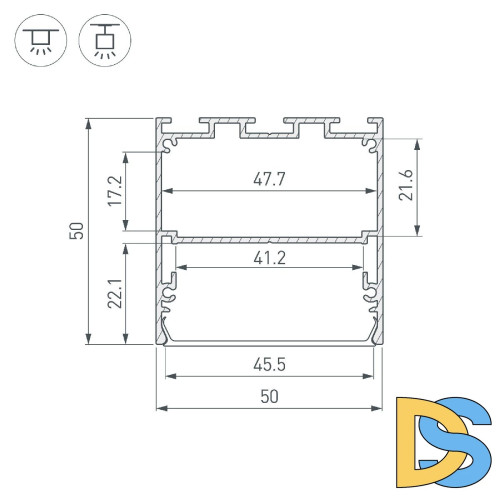 Алюминиевый профиль Arlight LINE-M-5050-2000 BLACK 053403
