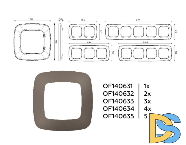 Рамка трехместная Ambrella Volt Ecta OF140633