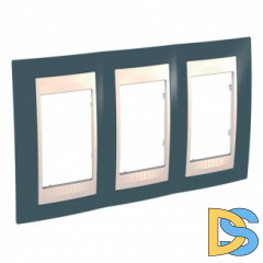 Рамка 3-ая (тройная), Серо-зеленый/Бежевый, серия Unica, Schneider Electric