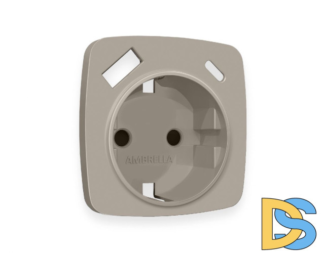 Лицевая панель для розетки с/з со шторками 2USB тип A+C Ambrella Volt Omega OP3700