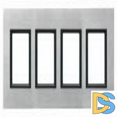 Рамка 4-ая (четверная), Серебристый алюминий, серия UNICA TOP/CLASS, Schneider Electric