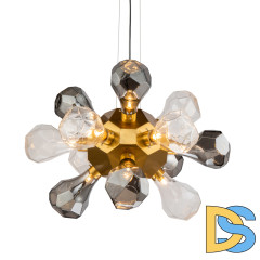 Подвесной светильник Delight Collection KR1197P-12 brass, smoky/clear