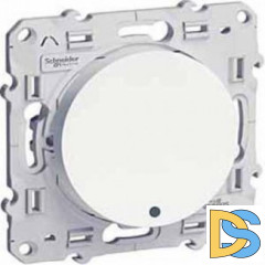 Выключатель 1-клавишный ,проходной с подсветкой (с двух мест), Белый, серия Odace, Schneider Electric