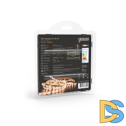 Светодиодная влагозащищенная лента Gauss 9,6W/m 120LED/m 2835SMD теплый белый 5M 311000110