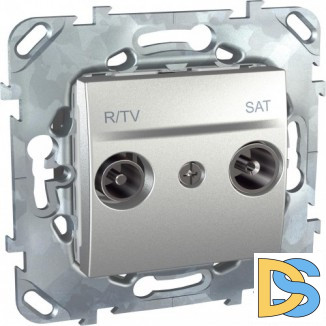 Розетка телевизионная оконечная ТV-FМ-SАТ, Алюминий, серия UNICA TOP/CLASS, Schneider Electric