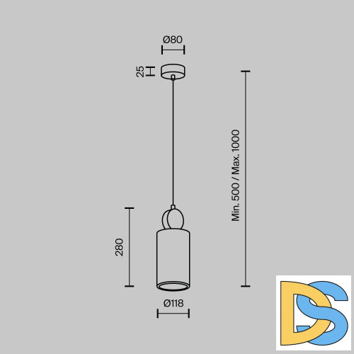 Подвесной светильник Modestyle MS.162.290 BS