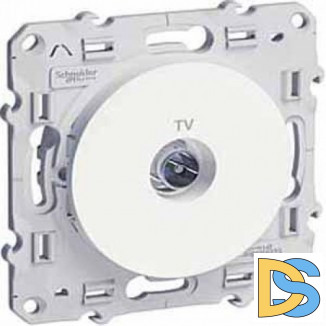 Розетка телевизионная единственная ТV, Белый, серия Odace, Schneider Electric
