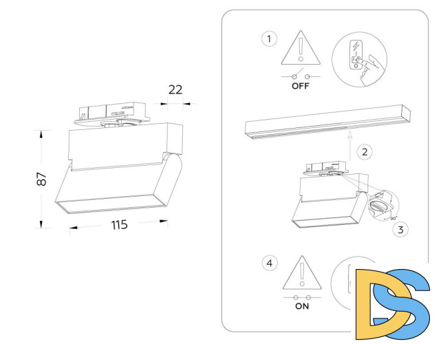 Трековый однофазный светильник Ambrella Light Track System GL6801
