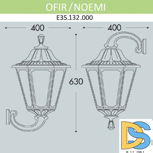 Уличный настенный светильник Fumagalli E35.132.000.WYH27