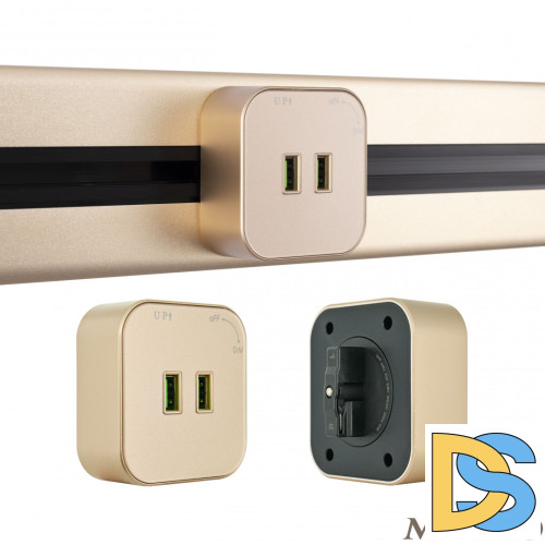Трековая розетка Arte Milano Am-track-sockets 380022TS/USBx2 Gold