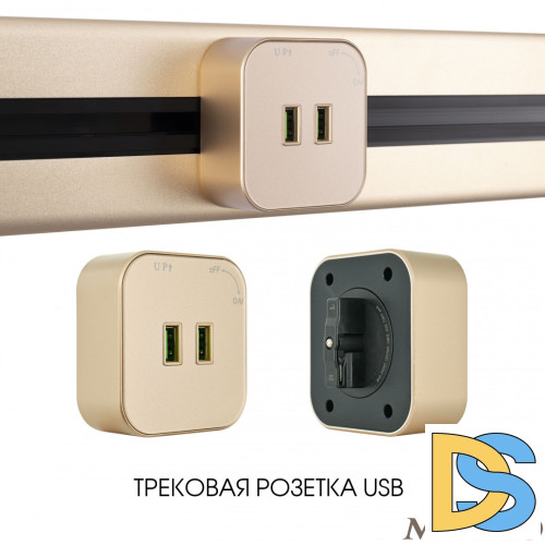 Трековая розетка Arte Milano Am-track-sockets 380022TS/USBx2 Gold