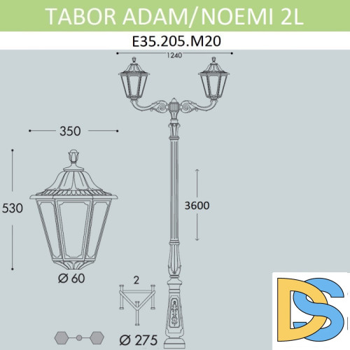 Садовый светильник Fumagalli E35.205.M20.WXH27