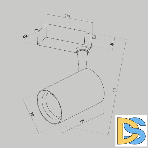 Трековый светильник Maytoni Technical Vuoro TR003-1-10W3K-W-B