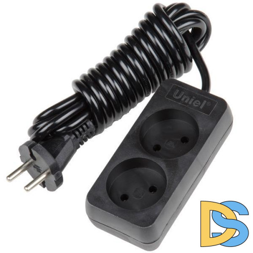 Удлинитель (UL-00003603) Uniel 2гн х 3м б/з Standard S-CD2-3 Black