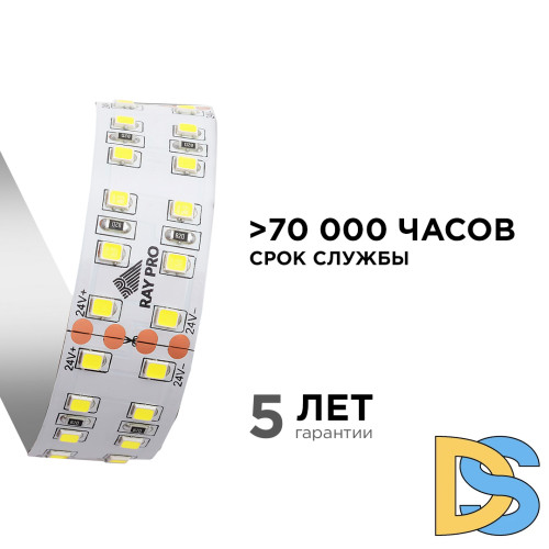 Светодиодная лента Apeyron 24В ПРО 42Вт/м smd2835 240д/м IP20 4200Лм/м 5м 4000К 00-316