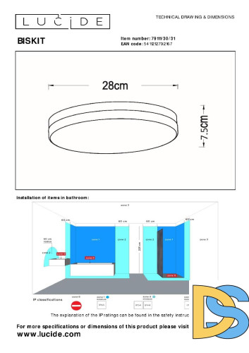 Накладной светильник Lucide Biskit 79111/30/31