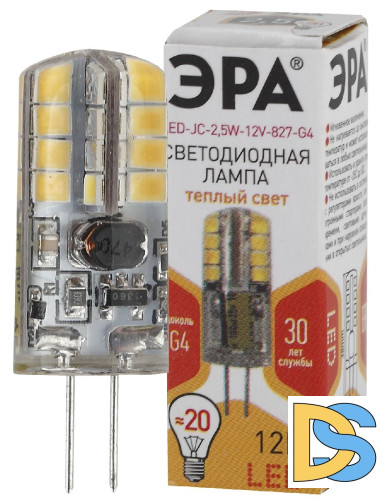 Лампа светодиодная Эра G4 2,5W 2700K LED JC-2,5W-12V-827-G4 Б0033191