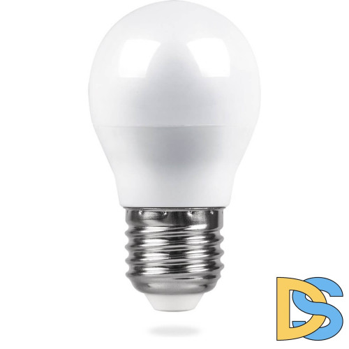 Лампа светодиодная Feron E27 5W 2700K Шар Матовая LB-38 25404
