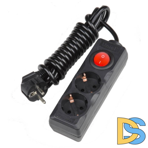 Удлинитель Uniel 2гн х 3м с/з + выкл Стандарт S-GCD2-3B UL-00003607