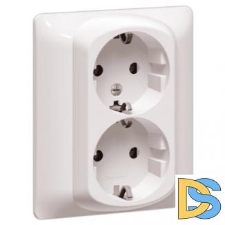 Розетка двойная с заземлением и шторками Legrand Galea Life - перламутр