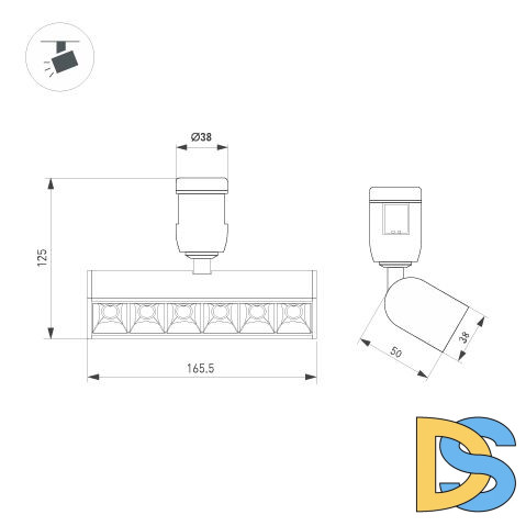 Трековый светильники Arlight ART-APRIORI-LASER-TURN-L165-8W Warm3000 047783