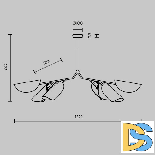 Подвесная люстра Maytoni Organic MOD225PL-06B