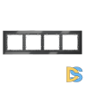 Рамка стеклянная VOLTUM S70 на 4 поста, (графит, стекло)