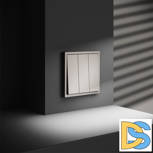 Выключатель встраиваемый VOLTUM S70 трехклавишный 10А, (кашемир)