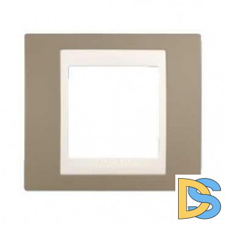 Рамка 1-ая (одинарная), Коричневый/Белый, серия Unica, Schneider Electric