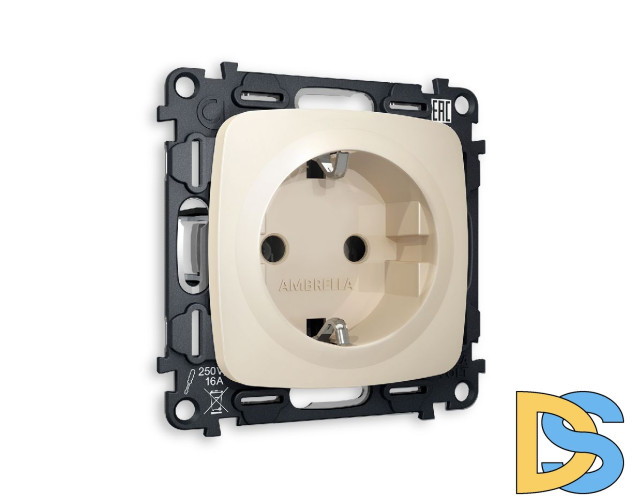 Комплект механизма розетки с/з на винтовых зажимах Ambrella Volt Omega MO326010