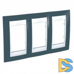 Рамка 3-ая (тройная), Серо-зеленый/Белый, серия Unica, Schneider Electric