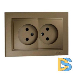 Розетка двойная без земли Mono Electric Despina 16А 250В бронза 102-232305-121