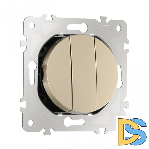 Выключатель трехклавишный Arte Milano 202.30-3.shampan