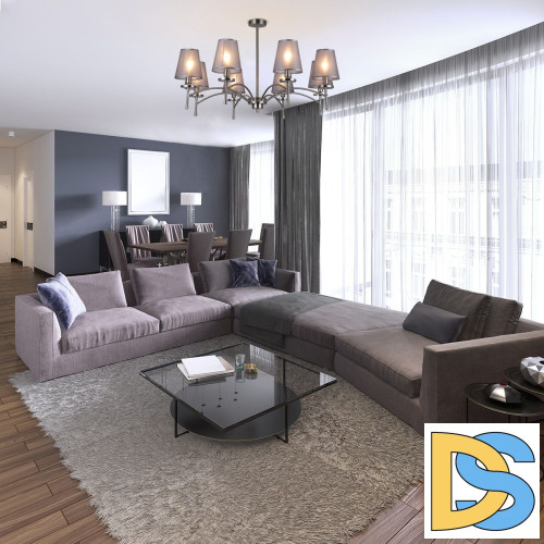 Люстра на штанге Escada Faith 694/8PL Nickel