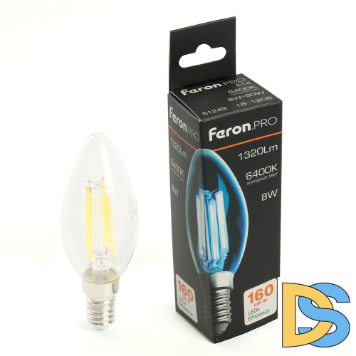 Лампа светодиодная Feron LB-1208 E14 8W 6400K 51249